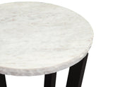 Chrissy 3-Piece Round White Marble Top Table Set