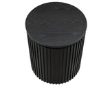 Colvin 18" Round End Table, Black Finish