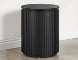 Colvin 18" Round End Table, Black Finish