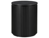 Colvin 18" Round End Table, Black Finish