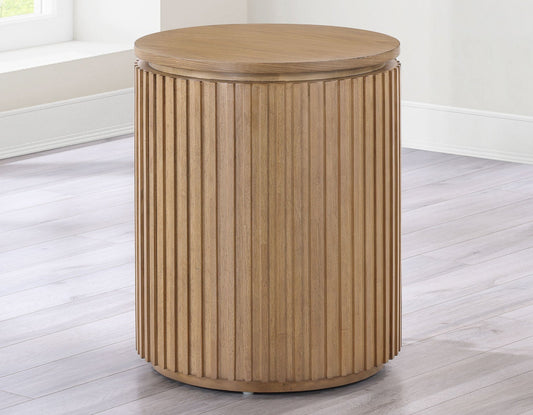 Colvin 18" Round End Table, Toffee Finish