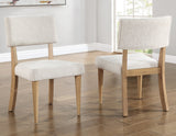 Colvin 5-Piece 52" Round White Marble Dining Set, Toffee Finish