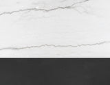 Conrad 48"White Marble Top Table with Black Conical Base