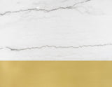 Conrad 5-Piece 48" Round White Marble Dining Set with Gold Base