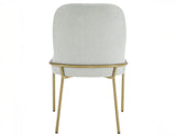 Conrad 5-Piece 48" Round White Marble Dining Set with Gold Base