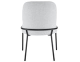 Conrad 5-Piece 48" Round White Marble Dining Set with Black Base