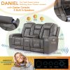 Daniel Triple Power Home Theater Immersive Entertainment Reclining Set, Leather