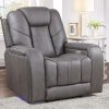 Daniel Triple Power Home Theater Immersive Entertainment Reclining Set, Leather