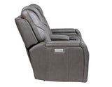 Daniel Triple Power Home Theater Leather Reclining Console Loveseat, Built-in Speakers, Heat and Massage