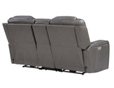Daniel Triple Power Home Theater Leather Reclining Console Loveseat, Built-in Speakers, Heat and Massage
