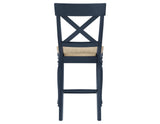 Darcy 5-Piece 64-82"Counter Set with 18-inch leaf, Midnight Blue and Natural Finish