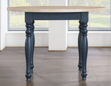 Darcy 5-Piece 42" Round DIning Set, Midnight Blue and Natural Finish