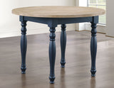 Darcy 5-Piece 42" Round DIning Set, Midnight Blue and Natural Finish
