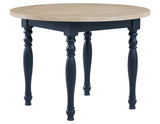 Darcy 5-Piece 42" Round DIning Set, Midnight Blue and Natural Finish