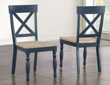 Darcy 5-Piece 42" Round DIning Set, Midnight Blue and Natural Finish