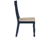 Darcy 5-Piece 64-82"Counter Set with 18-inch leaf, Midnight Blue and Natural Finish