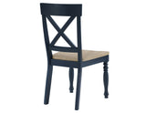Darcy 5-Piece 42" Round DIning Set, Midnight Blue and Natural Finish