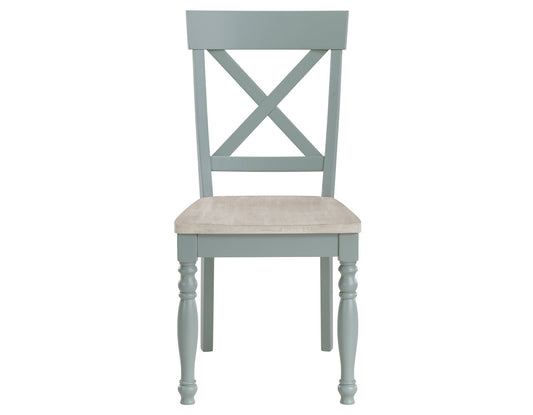 Darcy 5-Piece 42" Round Dining Set, Mint Green and Washed Linen Finish