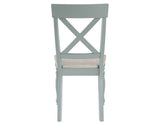 Darcy 5-Piece 42" Round Dining Set, Mint Green and Washed Linen Finish