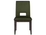 Evan 6-Piece 78-96-inch Table Set with Green Velvet Chairs