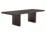 Evan 5-Piece 78-96-inch Dining Set with 4 Eggshell Linen-Look Side Chairs