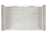 Garland Glass Top 3-Piece Table Set, Washed Parchment Finish