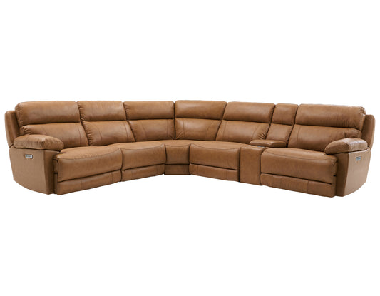 Gatlin Dual-Power Leather 6-Piece Modular Reclining Sectional