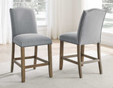Grayson 24" Counter Stool, Upholstered with Nailhead, Gray