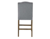 Grayson 24" Counter Stool, Upholstered with Nailhead, Gray