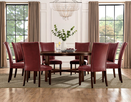 Hartford 72 inch table 7 Piece Set, Red Chairs (Table & 6 Side Chairs)