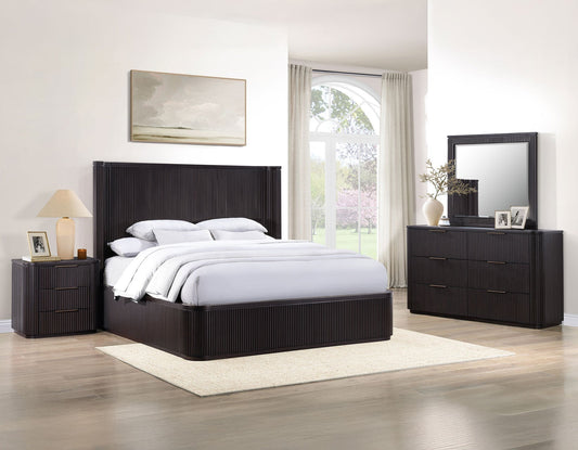 Henry 65″ 6-Drawer Reeded Dresser, Espresso Finish