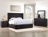 Henry Reeded King Bed, Espresso Finish
