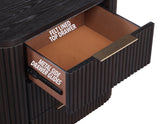 Henry Reeded 3-Drawer Nightstand with USB &amp; Electric Outlets, Espresso Finish