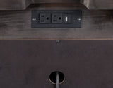 Henry Reeded 3-Drawer Nightstand with USB &amp; Electric Outlets, Espresso Finish