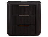 Henry Reeded 3-Drawer Nightstand with USB &amp; Electric Outlets, Espresso Finish