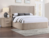 Henry Reeded 3-Drawer Nightstand with USB &amp; Electric Outlets, Tan Finish