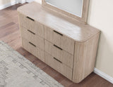 Henry 66″ Drawer Dresser and Mirror, Tan