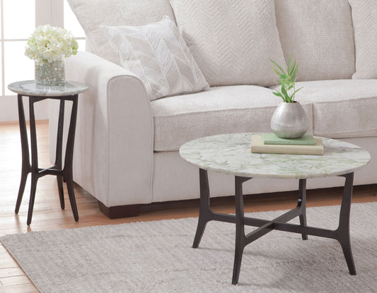 Hoxley Green Onyx Round End Table