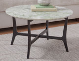 Hoxley  30″ Round Green Onyx Coffee Table