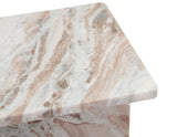 Irma I-Beam Solid Toronto Brown Marble Accent Table
