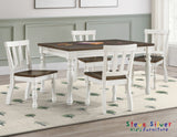 Joanna Kids 5 Piece Dining Set, Ivory and Mocha Finish