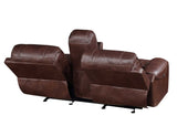 Keily Manual Reclining Sofa w/Dropdown Table, Brown