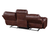 Keily Manual Reclining Sofa w/Dropdown Table, Brown