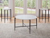 Loxie Solid Marble Top 16″ Round End Table