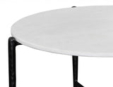Loxie 29.5″ Round Solid White Marble Top Cocktail Table