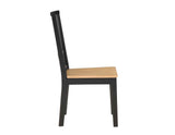 Magnolia Black 5-Piece Round Dining Set with Wooden Seat Chair