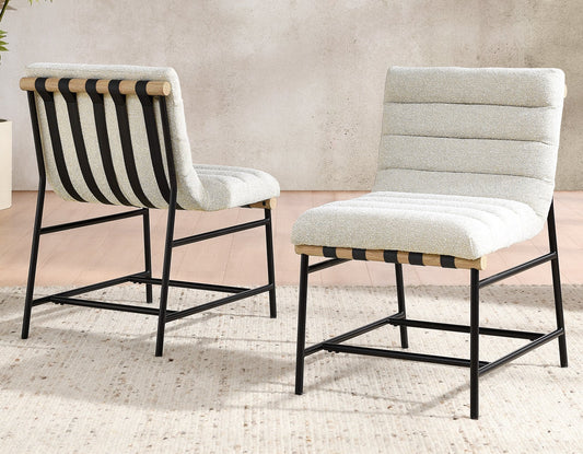 Nicco 20" Side Chair, Eggshell Polyester Fabric