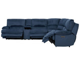 Olsen 6-Piece Sectional, Dual-Power Zero-Gravity Reclining, Indigo
