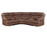Rudger 3-Piece Manual Reclining Sectional, Chestnut