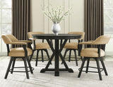 Rylie 24" Counter Captains Chair, Black Finish with Sand Vegan Leather